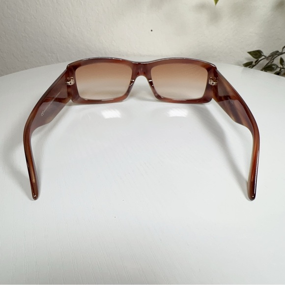 Preowned Authentic Christian Dior Aventura 2 Square Sunglasses Brown Big Logo - Picture 10 of 13